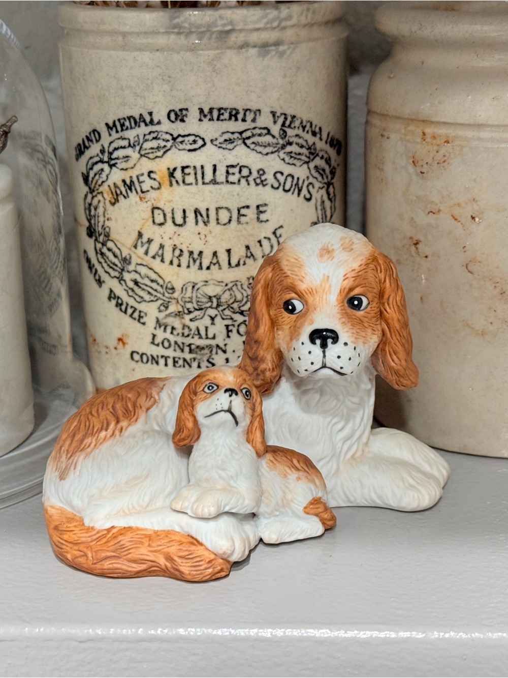 Vintage HOMCO Cream and Brown Porcelain Spaniel Dog